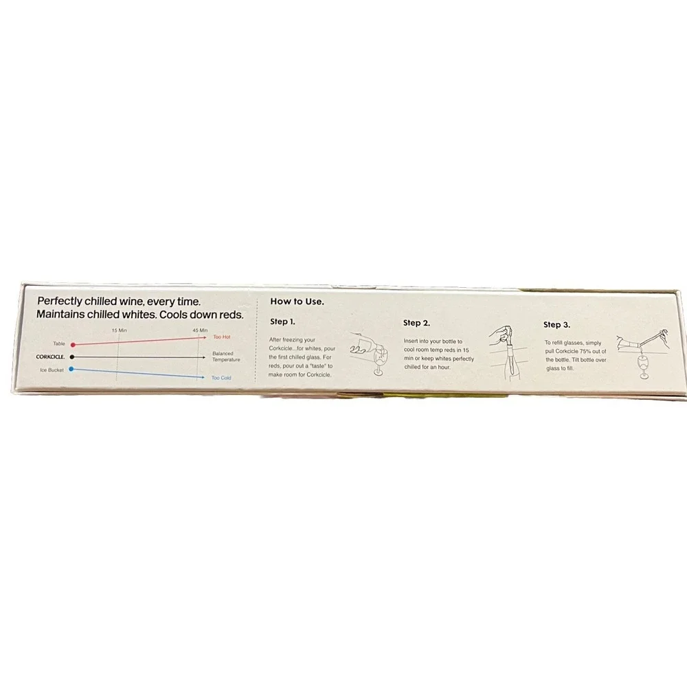 Wine‎ Chiller Corkcicle Open Box Perfectly Chills Wine Inside Out-Reusable